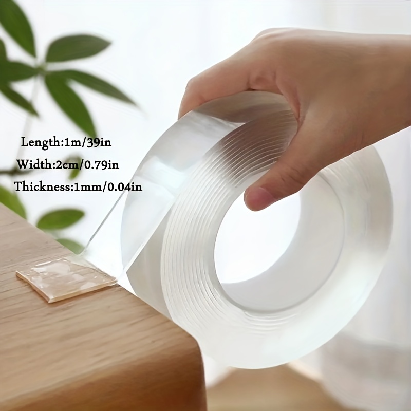Wantong Reusable Double Sided Strong Transparent Tape,Adhesive Strips Heavy  Duty More Than 20lb,20-Strips,for Paste Items Such as Hooks Photos Pictures  Carpets etc. 