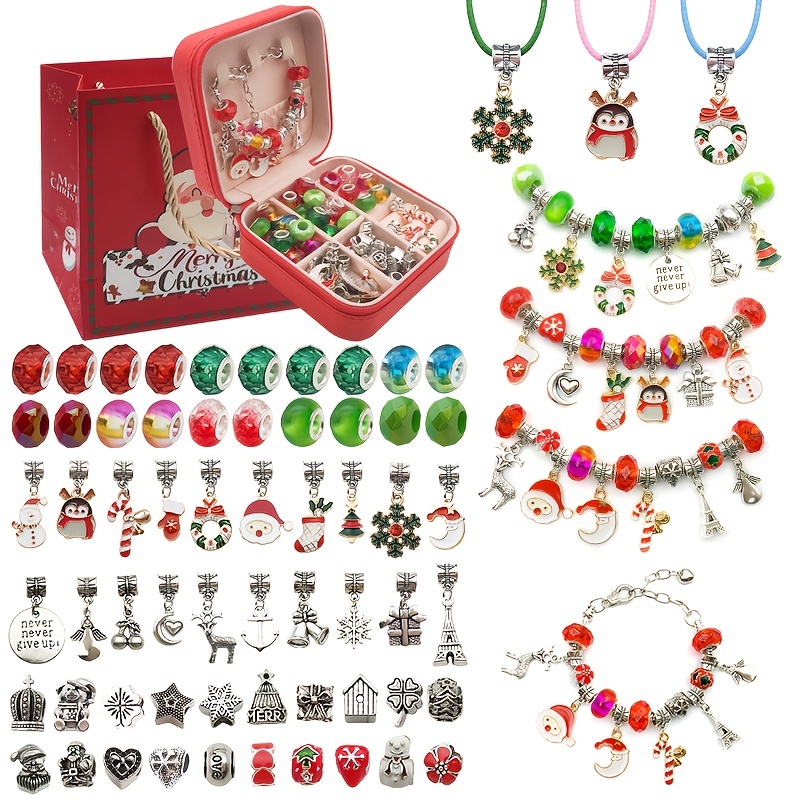 63pcs Braccialetto Kit fai-da-da-m Il set per la creazione di gioielli  include braccialetti per scatole regalo Braccialetti ornamenti Gioielli  Forniture regalo per bambini Ragazze Adolescenti