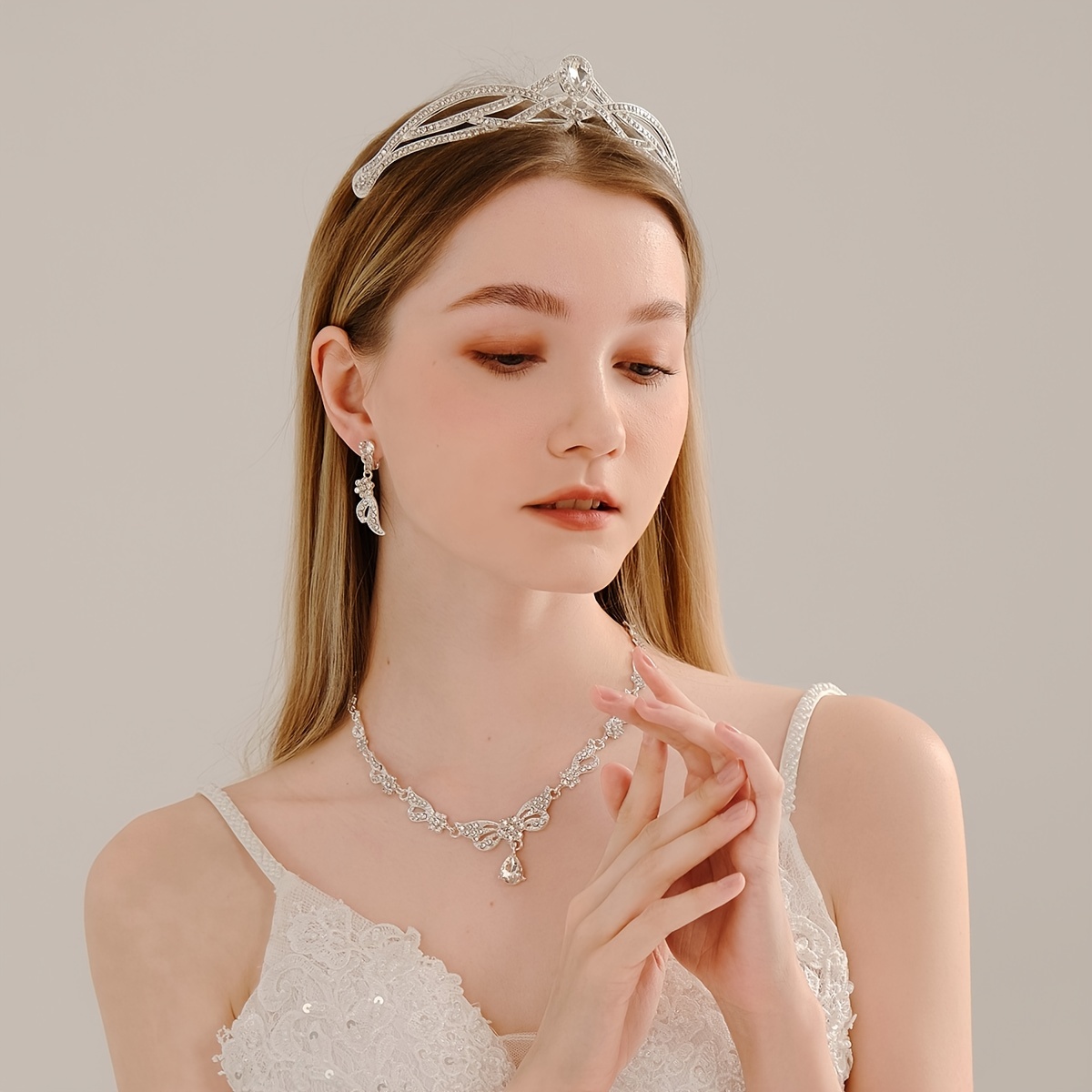 3pcs elegant bridal jewelry set romantic Temu United Arab Emirates