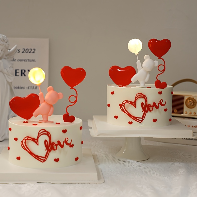 4 decoración de tartas, forma de corazón, decoración de fiestas