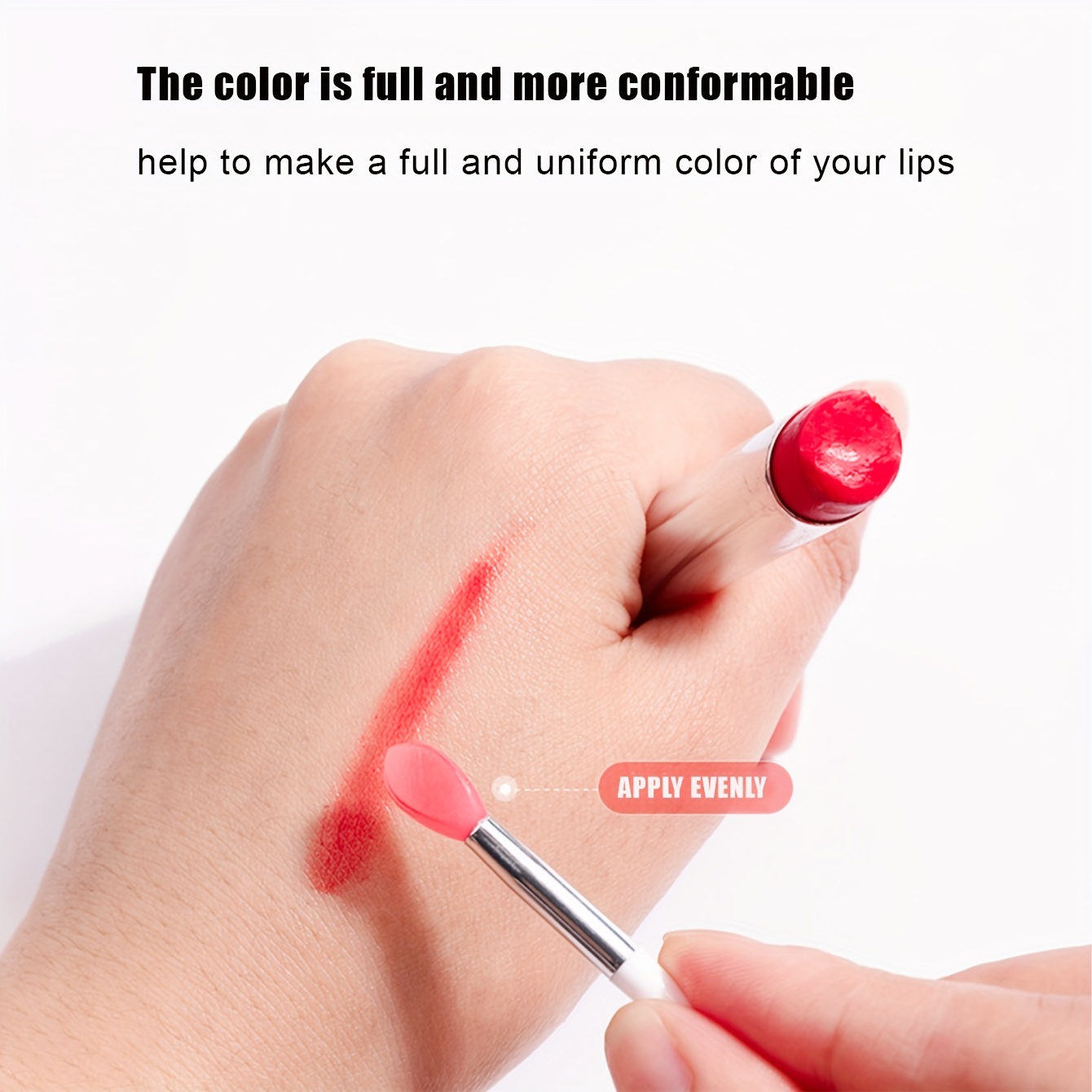 3-teiliges Lippenpinsel Set – 2 Silikon-Applicator, 1 Bürstenpinsel, Wiederverwendbar