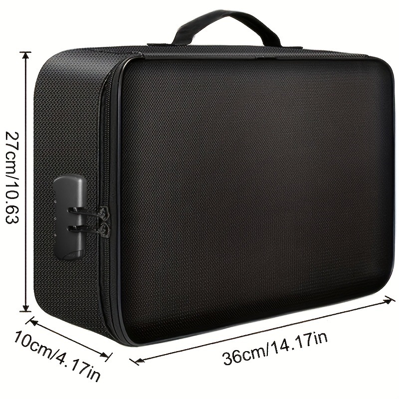 Portable Business Briefcase Zippered Bag Waterproof A4 File Folder Bag  Carrying Case Handbag File Storage Organizer Holder