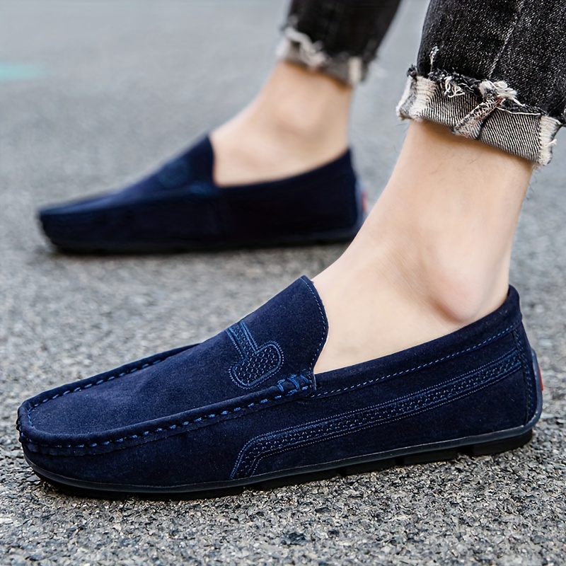 Rismart Mocassini Uomo In Pelle - Scarpe Informali Con Cuciture A Mano - Suola In Gomma - Marroni, Neri, Bordeaux