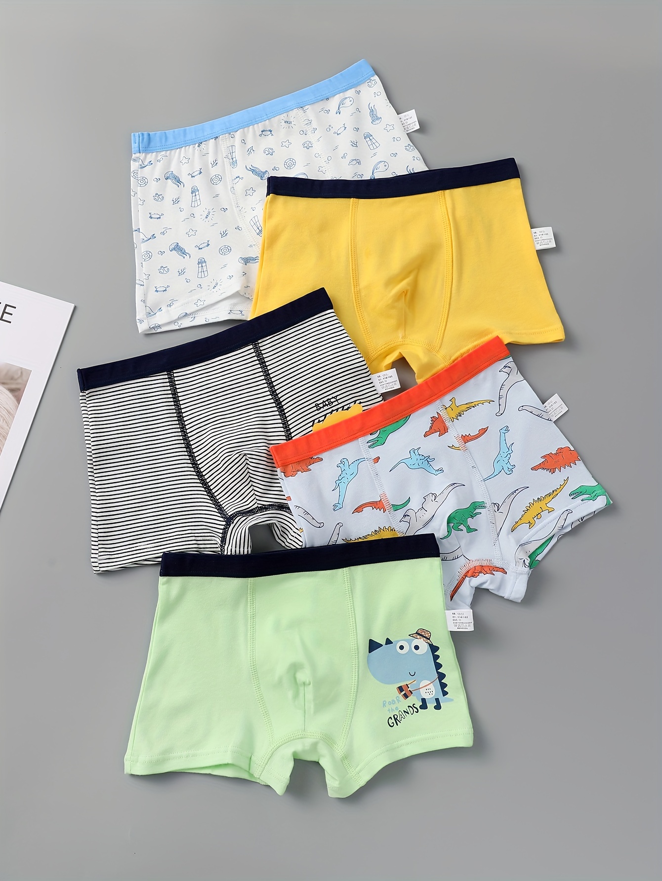 5pcs Boy's Comfy Boxer Briefs, Cartoon Childlike Pattern Breathable Boy  Shorts, Kid's Underwear