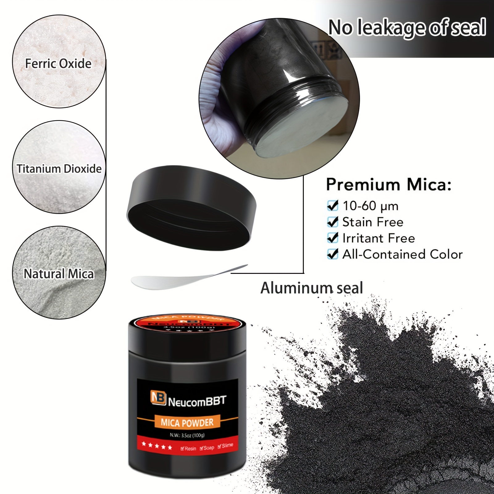 Black Mica Powder Natural Epoxy Resin Dye /jar Easy Mix - Temu United Arab  Emirates