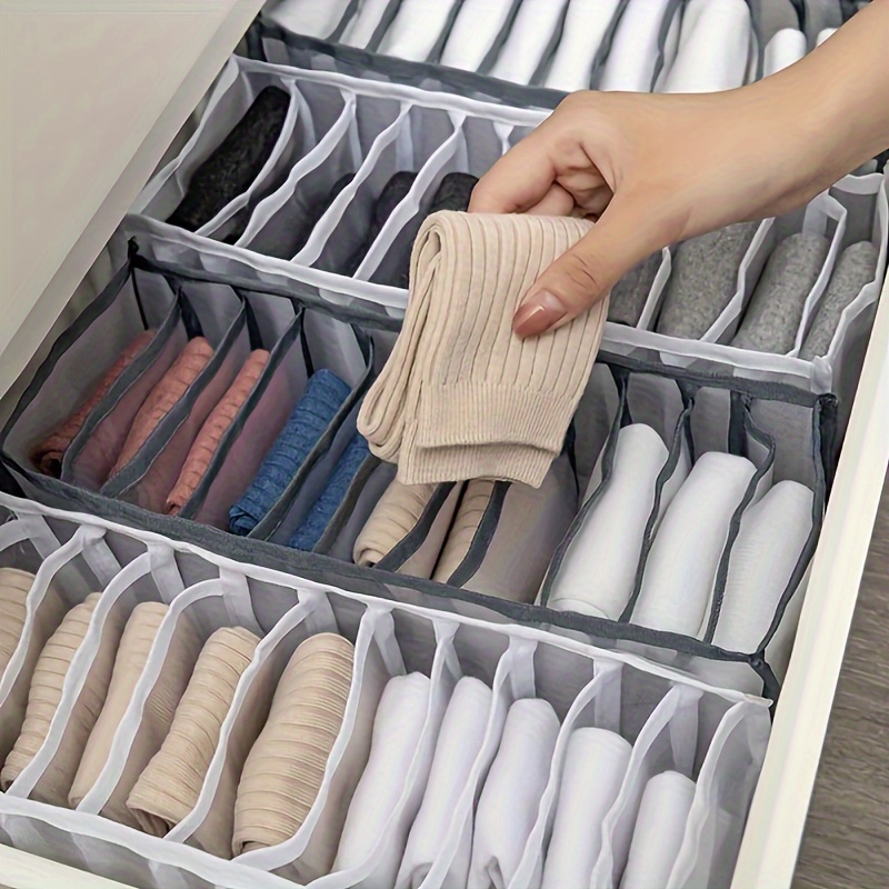 Clothes Organizer Mesh Separation Organizer Socks And Lingerie Organizer 6  7 11 Grids Drawer Storage Box For Closet Storage Foldable Cabinet Box For  Socks Underwear Ties - Sports & Outdoors - Temu Canada