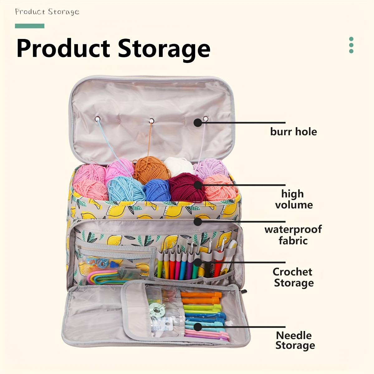 Knitting Needle Box Portable Crochet Box Travel Organizer - Temu
