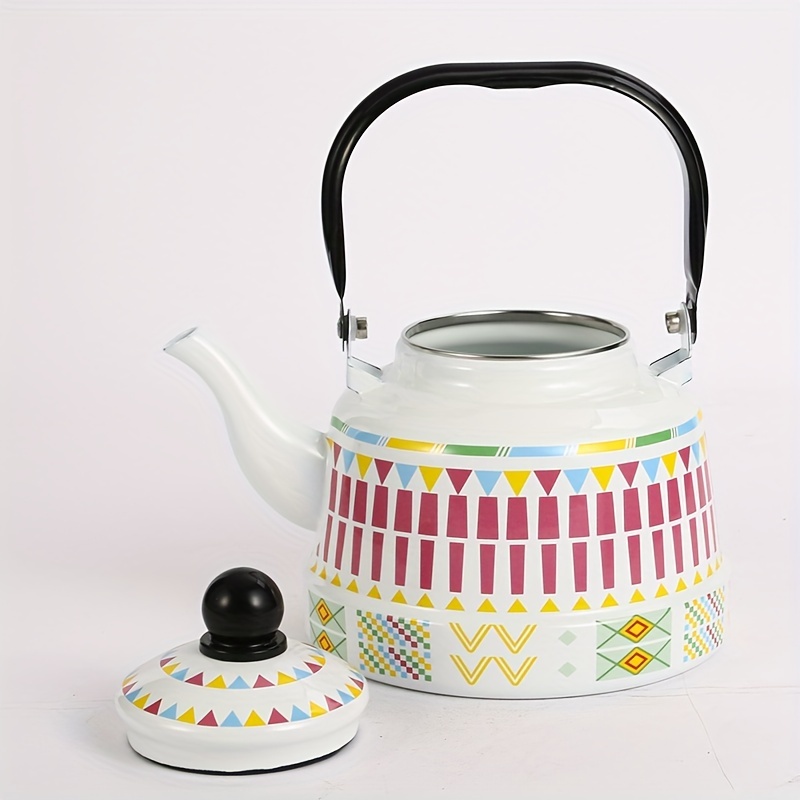 Enamel Hot Water Kettle Household Enamel Geometric Printing Target Ancient  Bell Kettle Restaurant Tea Kettle Coffee Pot Middle Eastern And European  Style Enamel Kettle Induction Cooker Open Flame Universal - Temu