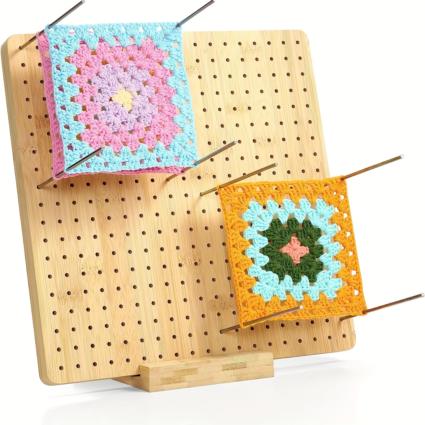 Crochet Blocking Board with Pegs Bamboo 8 Inches Pegboard for Crochet  Knitting Blocking Board Gift for Granny Squares Lover - AliExpress