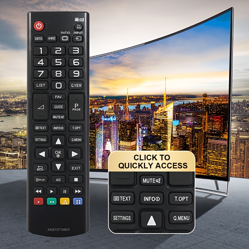 Telecomando TV, Telecomando universale, Kit sostituzione telecomando TV per  LG TV AKB73715603(Nero)