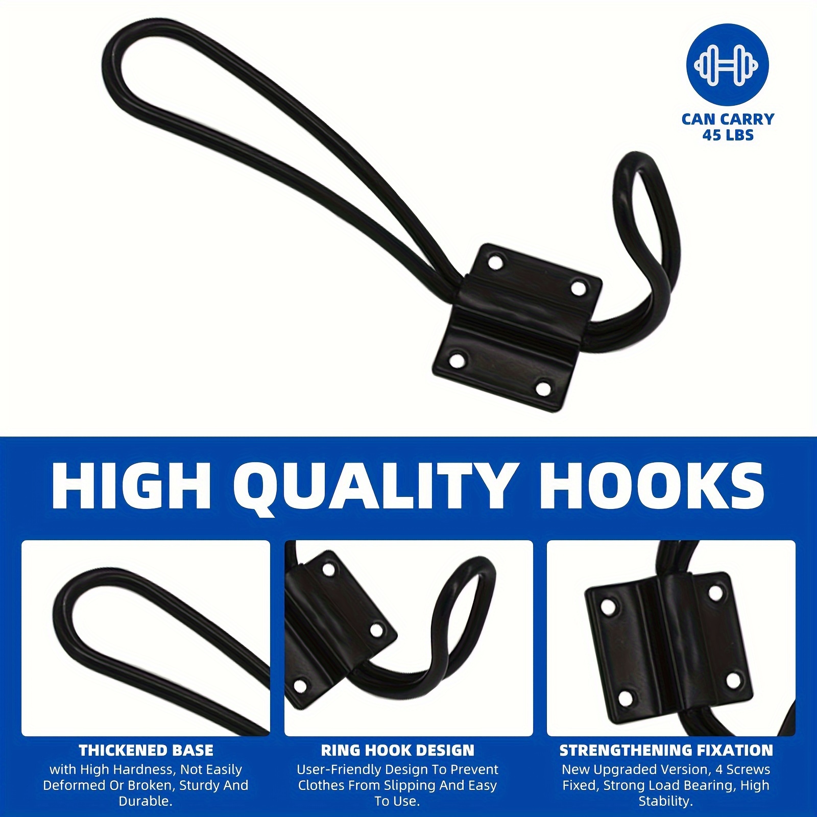 Rustic Entry Hooks Black Wall Hooks Hanging Metal Screws - Temu