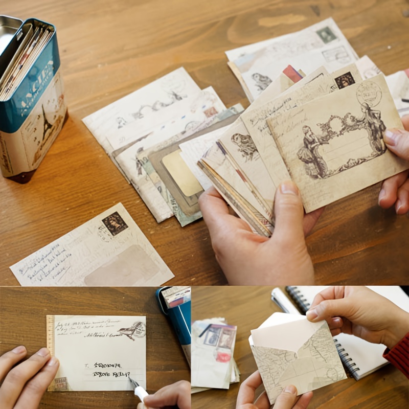 72 Pièces Mini Enveloppes de Style Européen, Mini Rétro Enveloppe