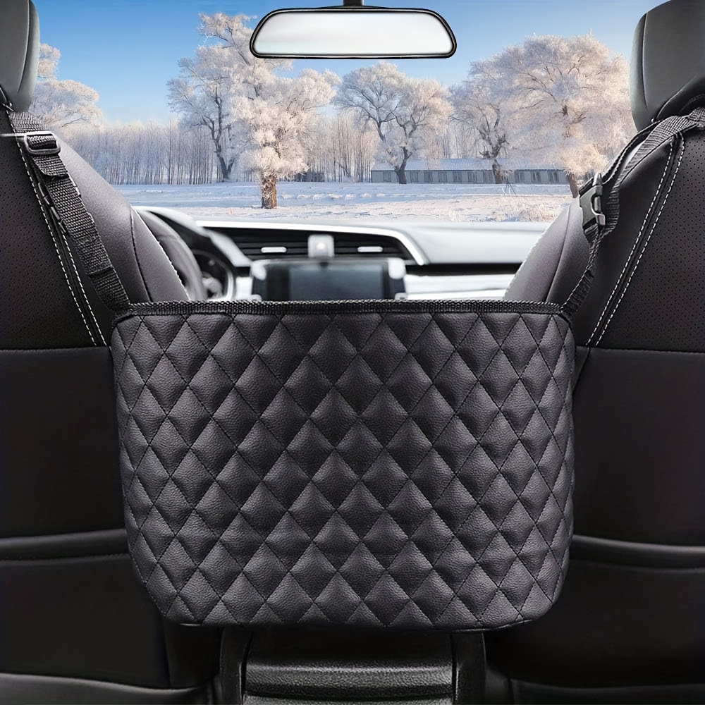

1pc Car Handbag Holder, Pu Leather Seat Back Organizer Large Capacity Bag, Front Seat Storage Box, Barrier Of Backseat Pet
