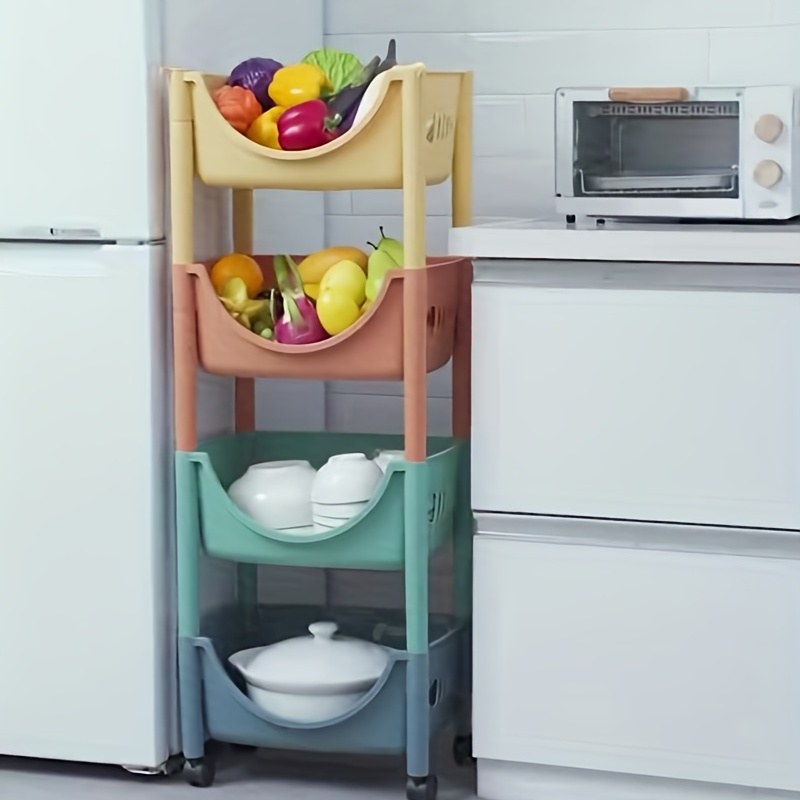 Kitchen Rack Storage Rack With Wheels Removable Trolley Oven