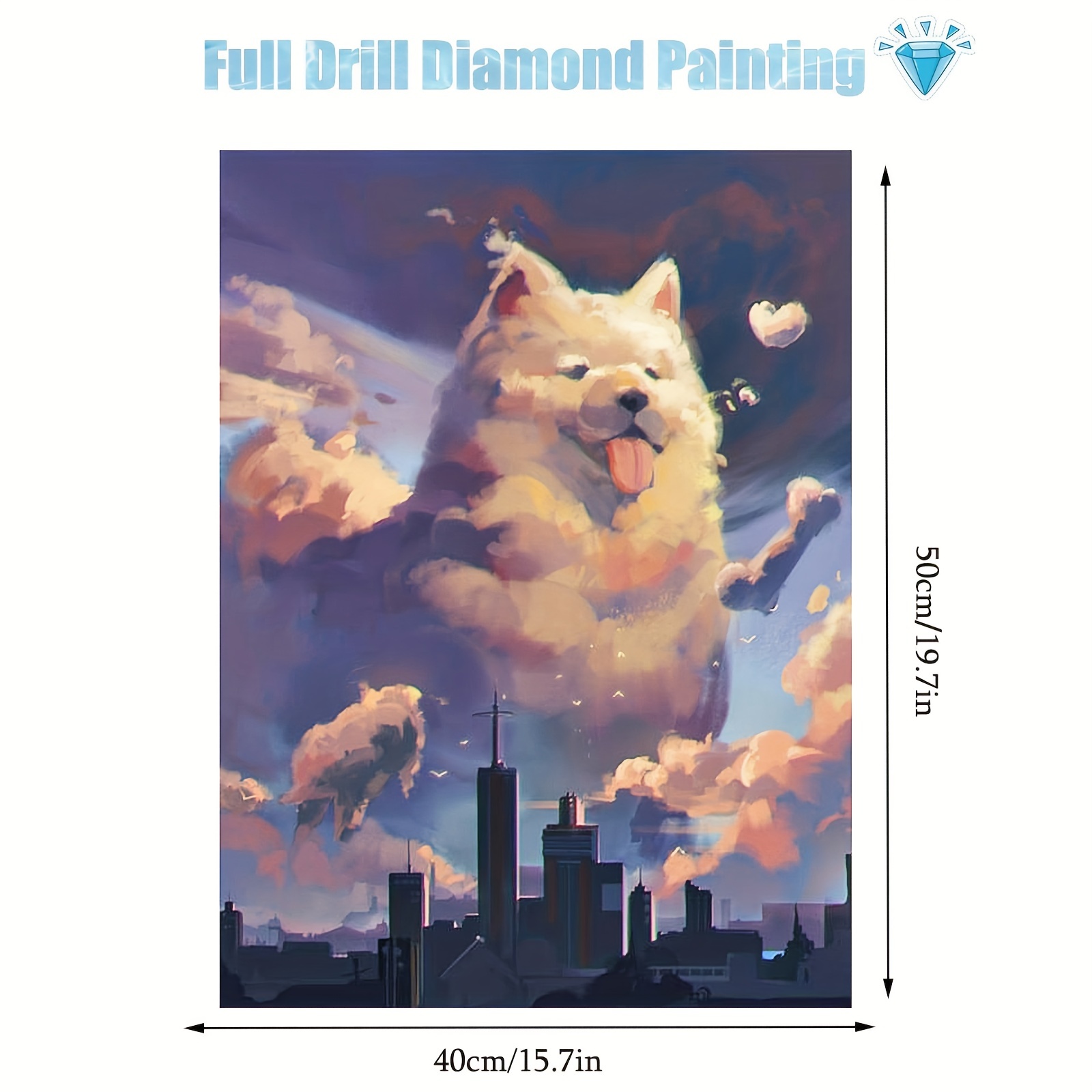5d Diy Artifical Diamond Painting Cute Dog Full Drill - Temu