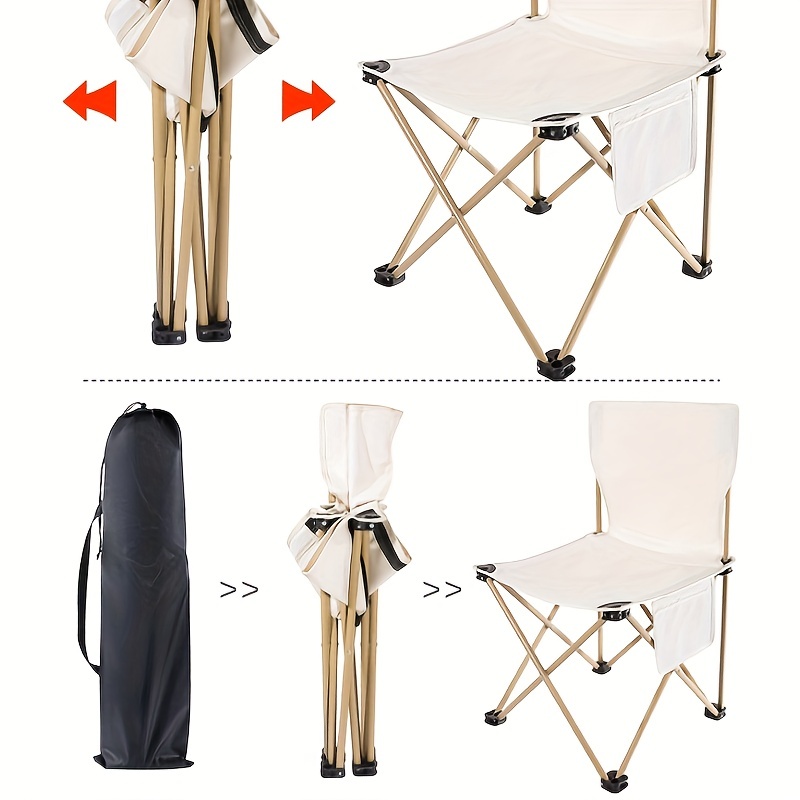 lightweight folding camping chair perfect for picnics hiking beach fishing more max load bearing capacity 110kg sports & outdoors 3