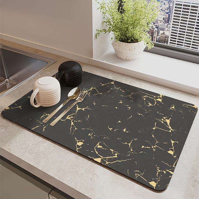 Papel tapiz de vinilo autoadhesivo lavable de PVC para encimera de cocina,  adhesivo decorativo para muebles, mármol negro, 80cm