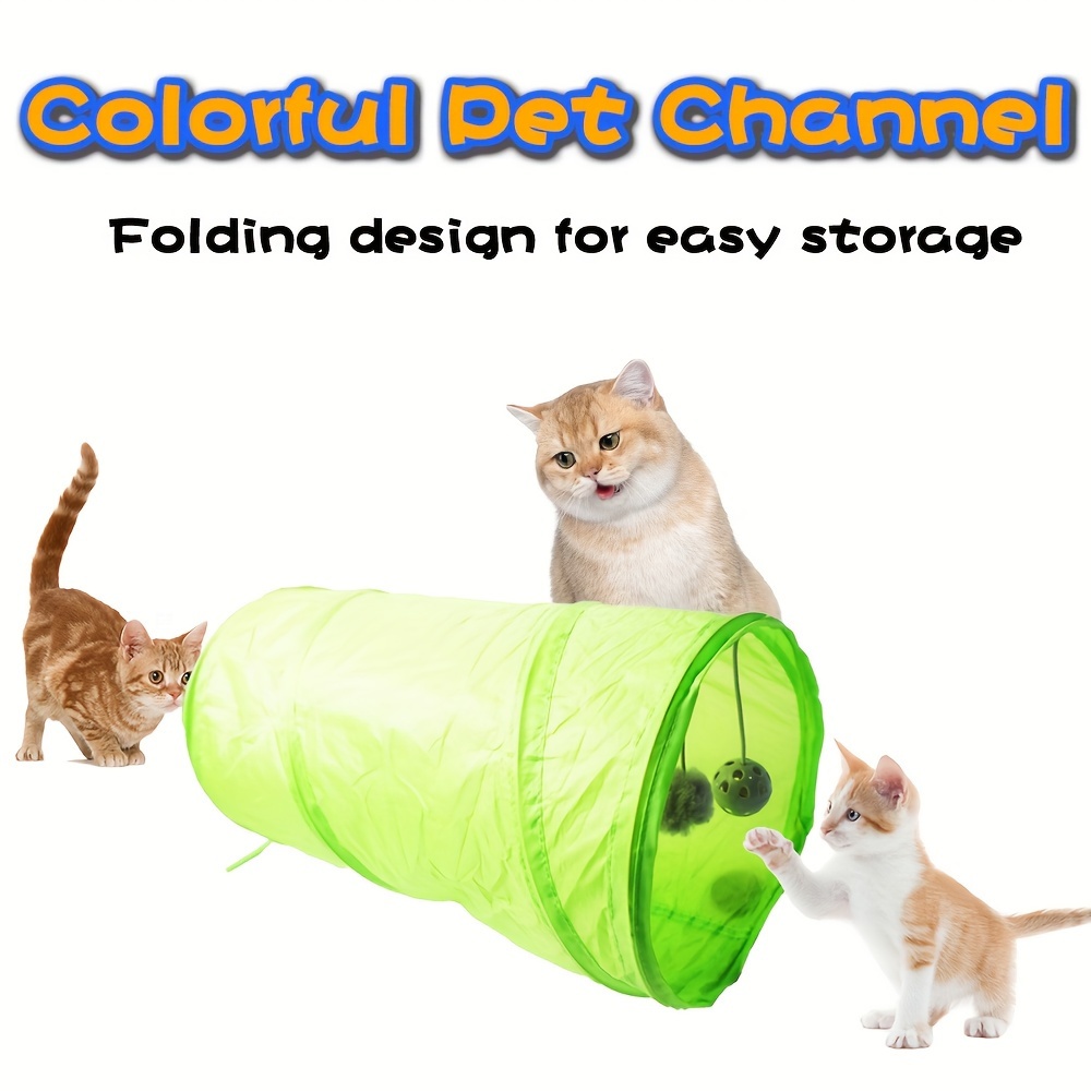 

Cat Tunnel Funny Collapsible 2 Way Tunnel Tubes Foldable Pet Cat Toy Puppy Kitten Training Interactive Play Tube