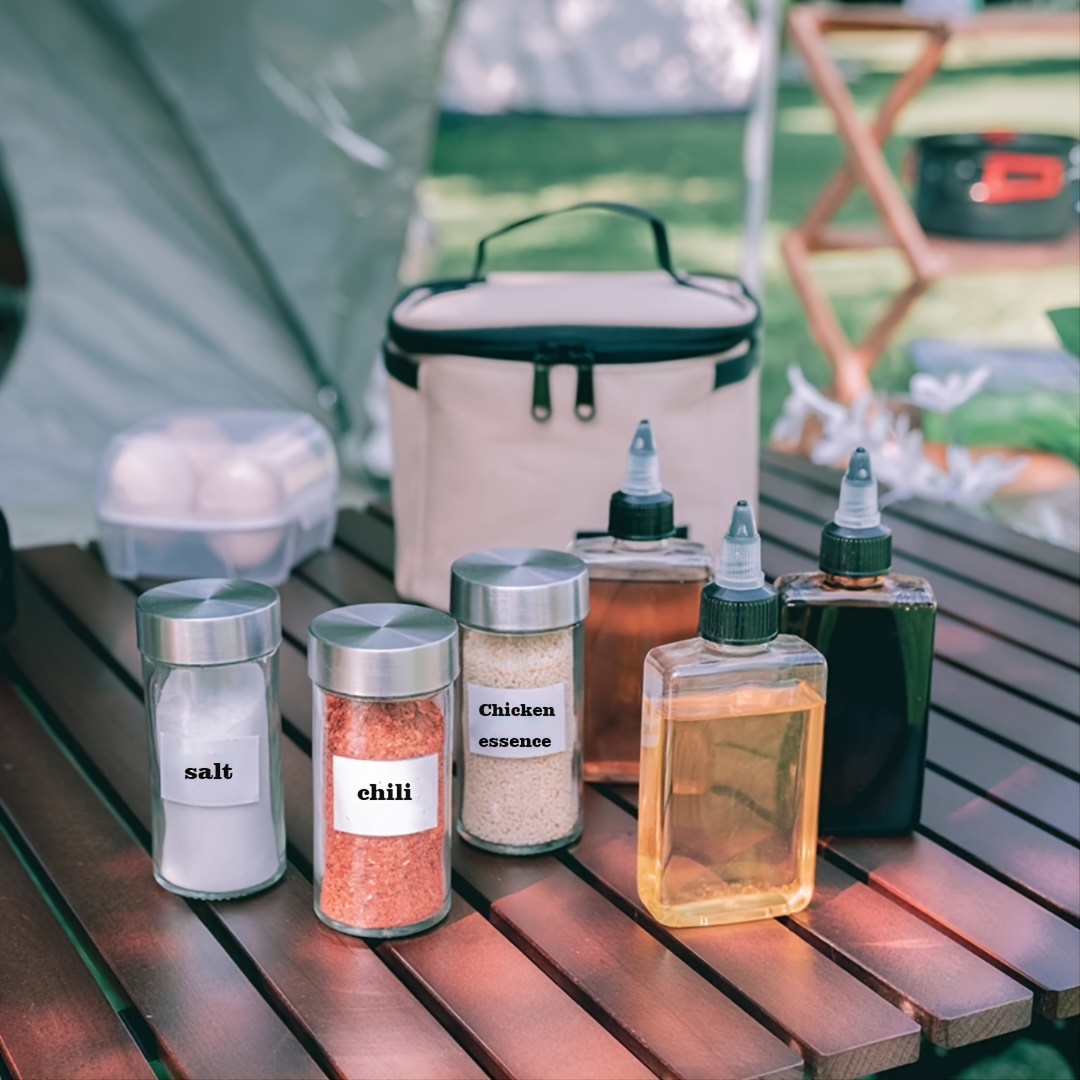 Portable Camping Spice Kit With 6 Jars Seasoning Storage Bag - Temu