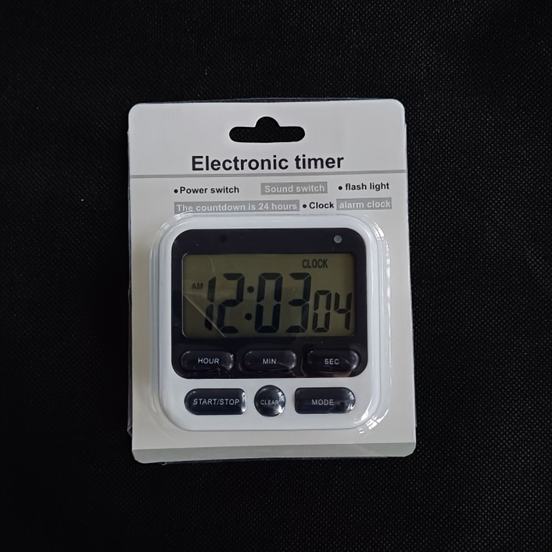 1pc Large Digital Timer With Magnetic Back, Big Lcd Display, Ring