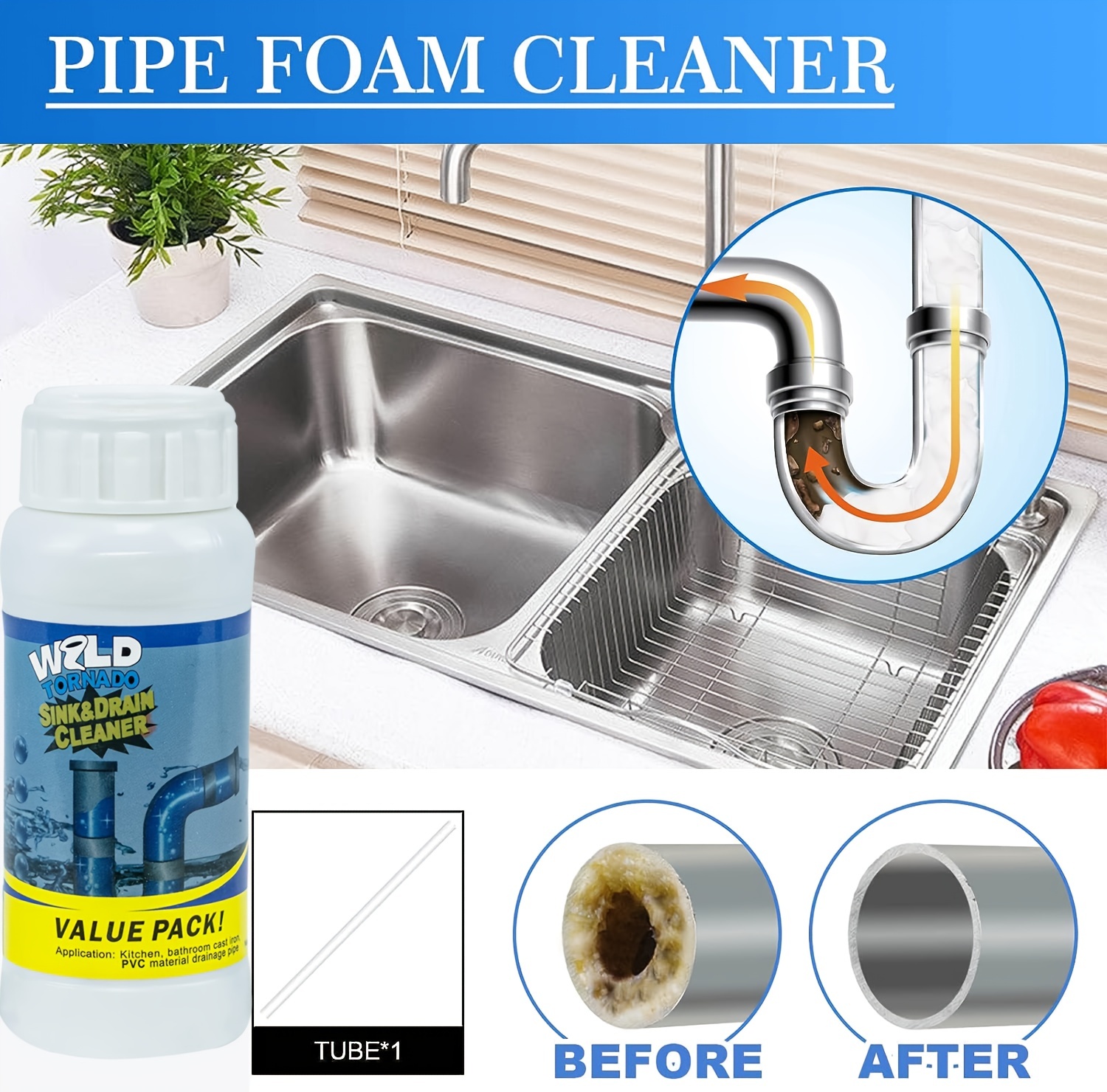 Sink Cleaning Tool Drain Cleaner for Kitchen Clog Remover Pipe Dredging  tool New