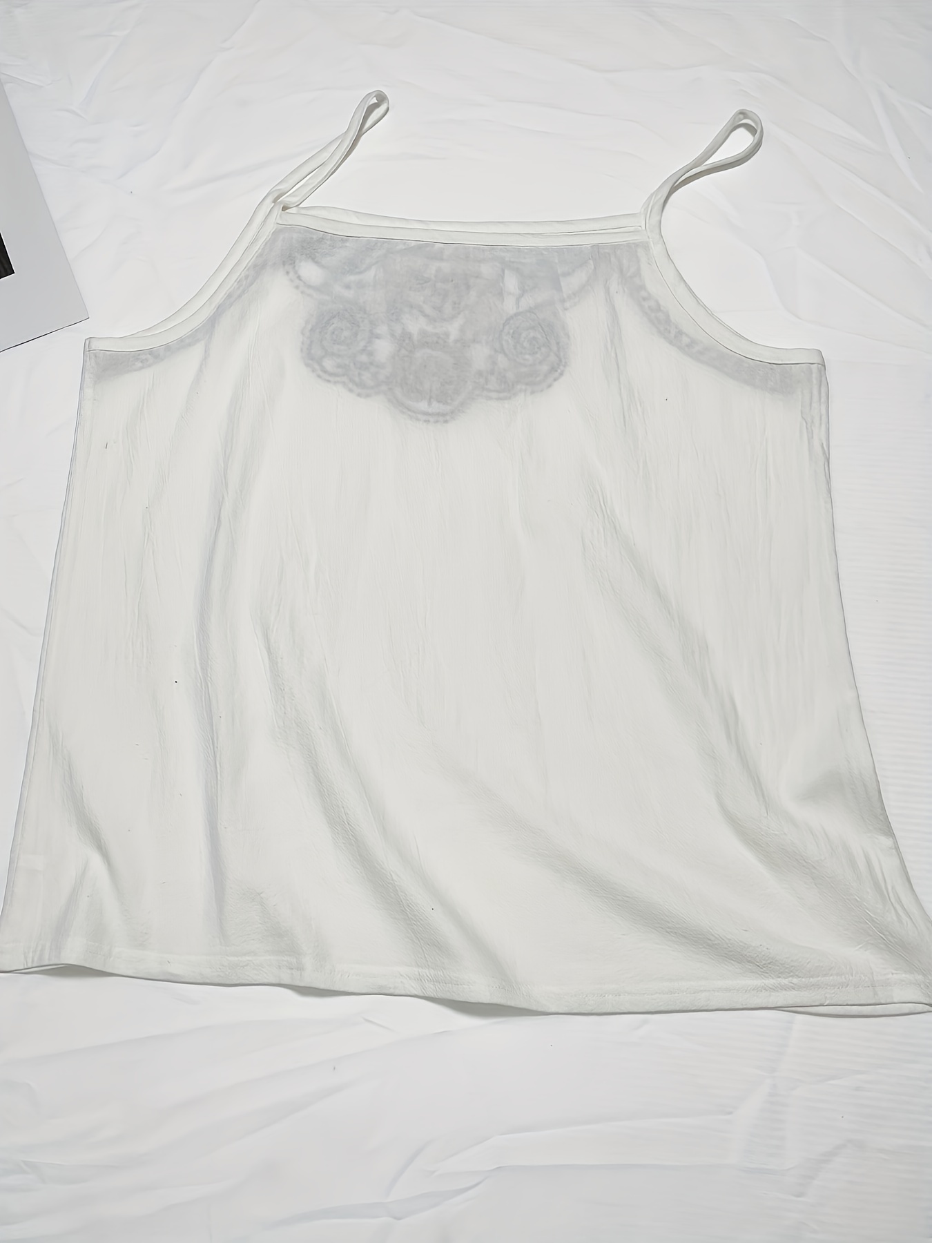 Teddy Bear Embroidered Cami Top Cute Spaghetti Sleeveless - Temu Canada