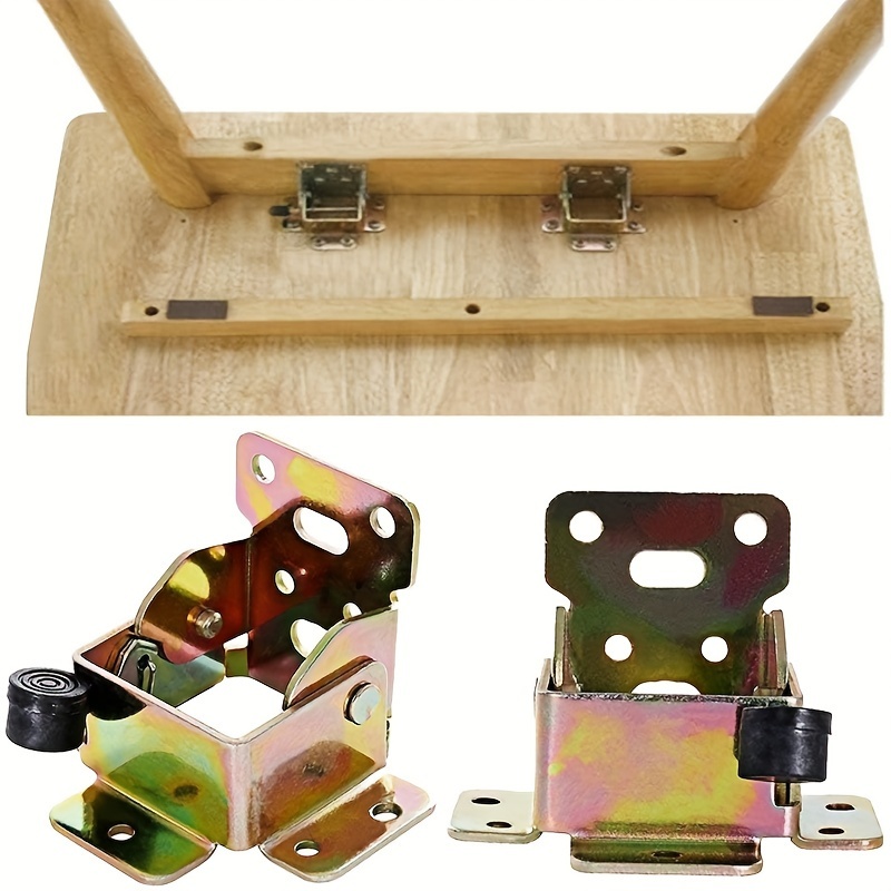 Hinge Table-4Pcs Folding Table Chair Leg Hinge Bracket Support Self Lock  Hinges with Screws 