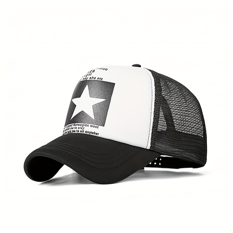 Pentagram Print Unisex Trucker Hat Mesh Lightweight Baseball Cap