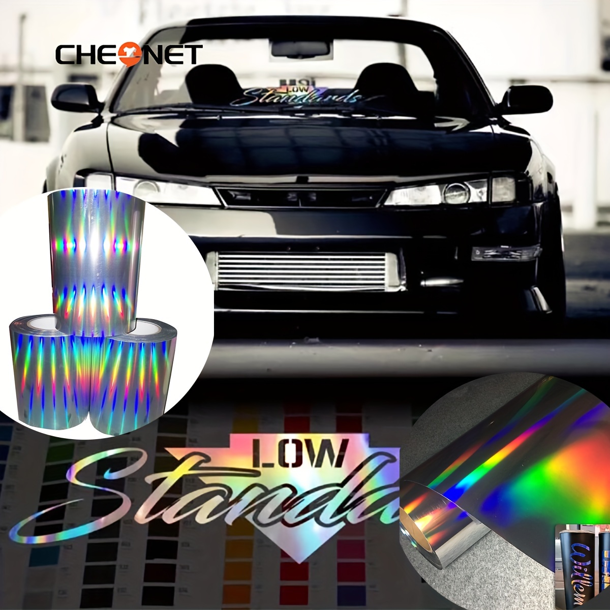 Schwarz Regenbogen Silber Chrom Vinyl Auto Wrap Film Folie Für Car Wrapping  Self Adhesive Vinyl Aufkleber