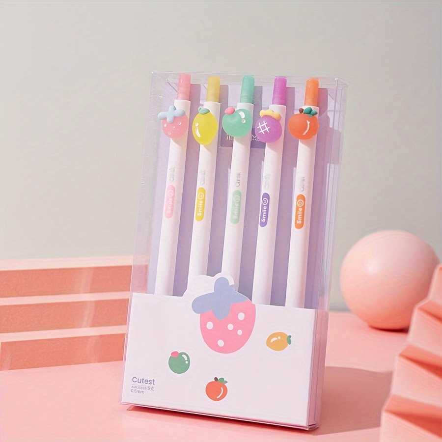 Cute Cartoon Candy Fruit shaped Press type Fine Gel Pens - Temu