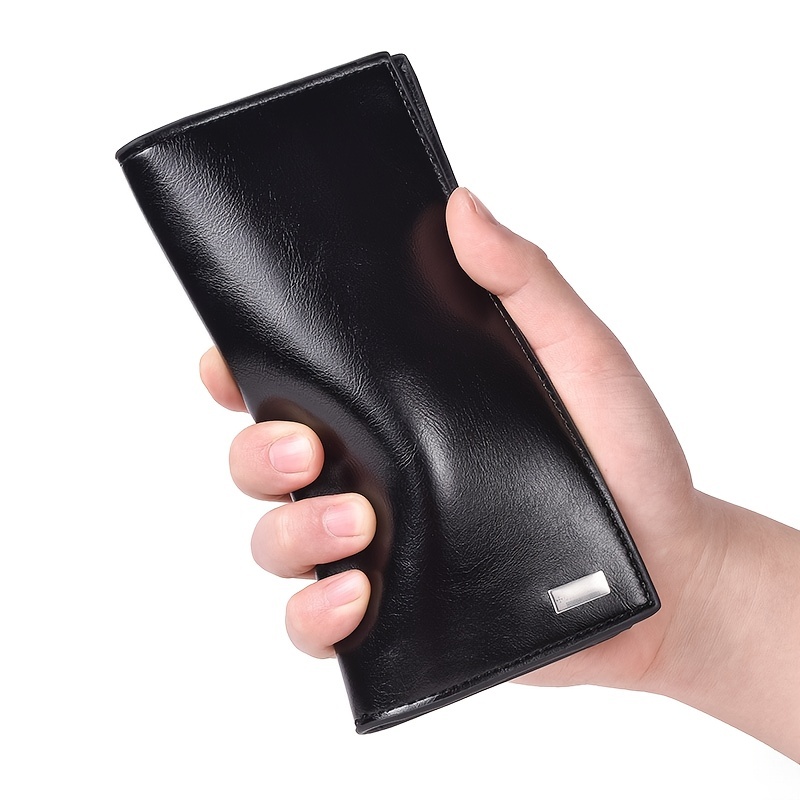 Men's Long Wallet Soft Leather Wallet Plus Large Capacity Mobile Phone Bag