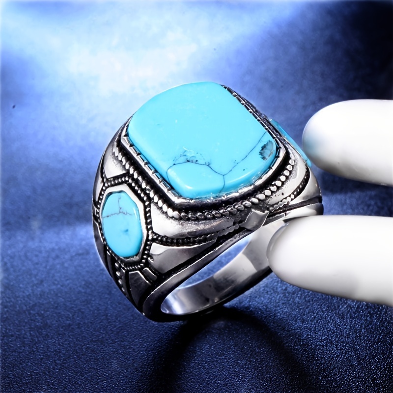 Anillo azul online turquesa