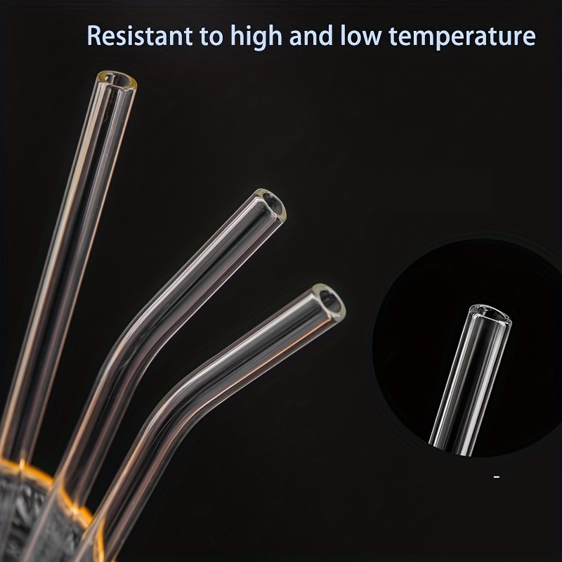 Glass Straw, Transparent Straw For Party, Heat Resistant Straw With  Cleaning Brush, Reusable Straw For Milk Water Cocktail Drinking, Straw For  Decoration, Decorative Straw For Festival Party Wedding Cocktail Bar, Beach  Vacation