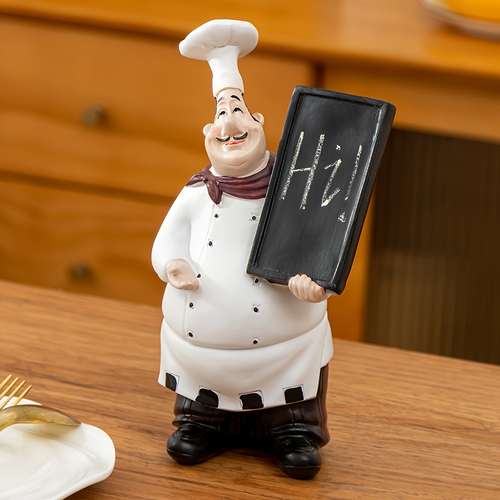 1pc Simple Modern Creative Resin Craft Gift, Cute Chef Holding