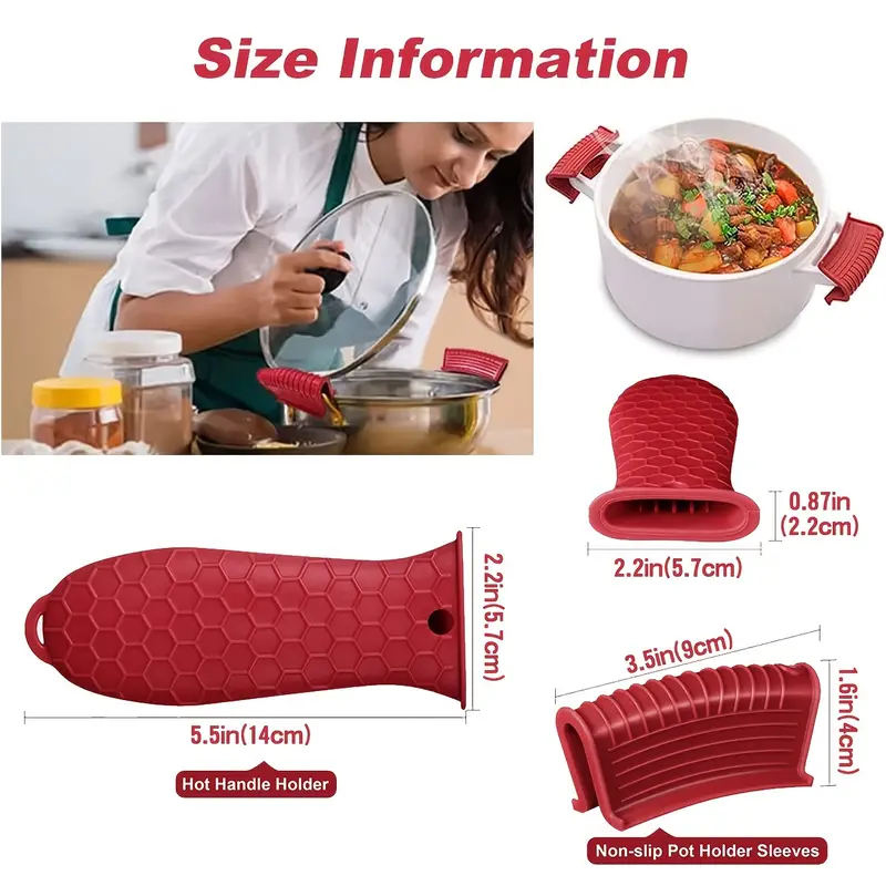 Red Silicone Pot Handle Thermal Handle Holder For Cast Iron - Temu