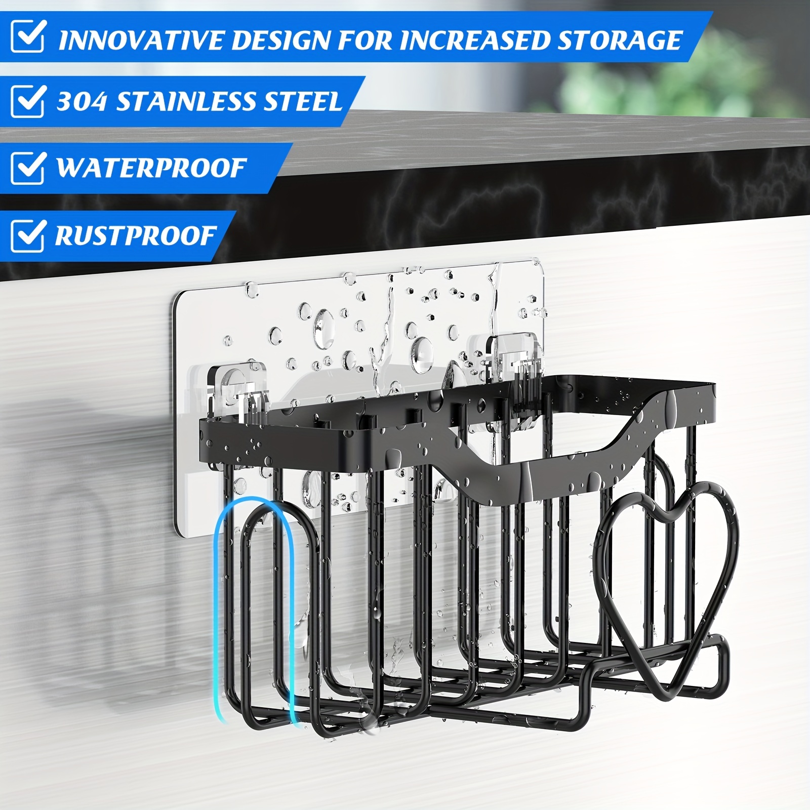  Escurreplatos para fregadero, acero inoxidable 304, 2