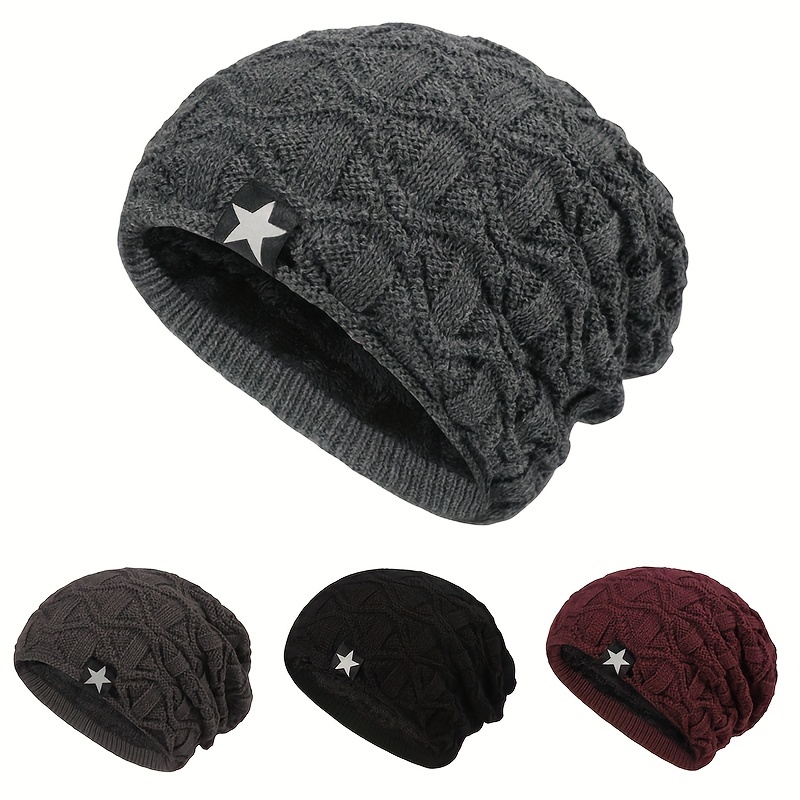 Winter Beanies Velvet Knitted Warm Hat Ear Protection Hat