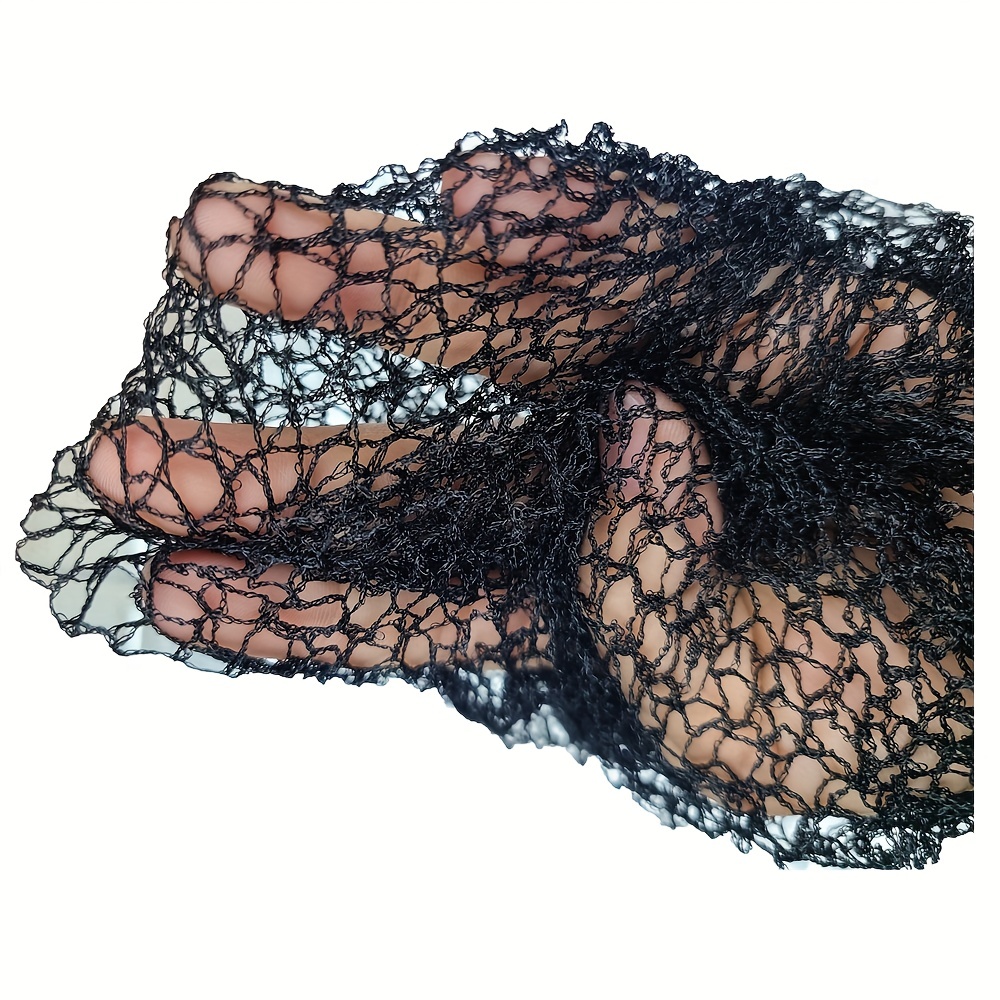 Black Hair Wig Weaving Stretchable Net Mesh Fishnet Elastic Snood Cap-2pcs