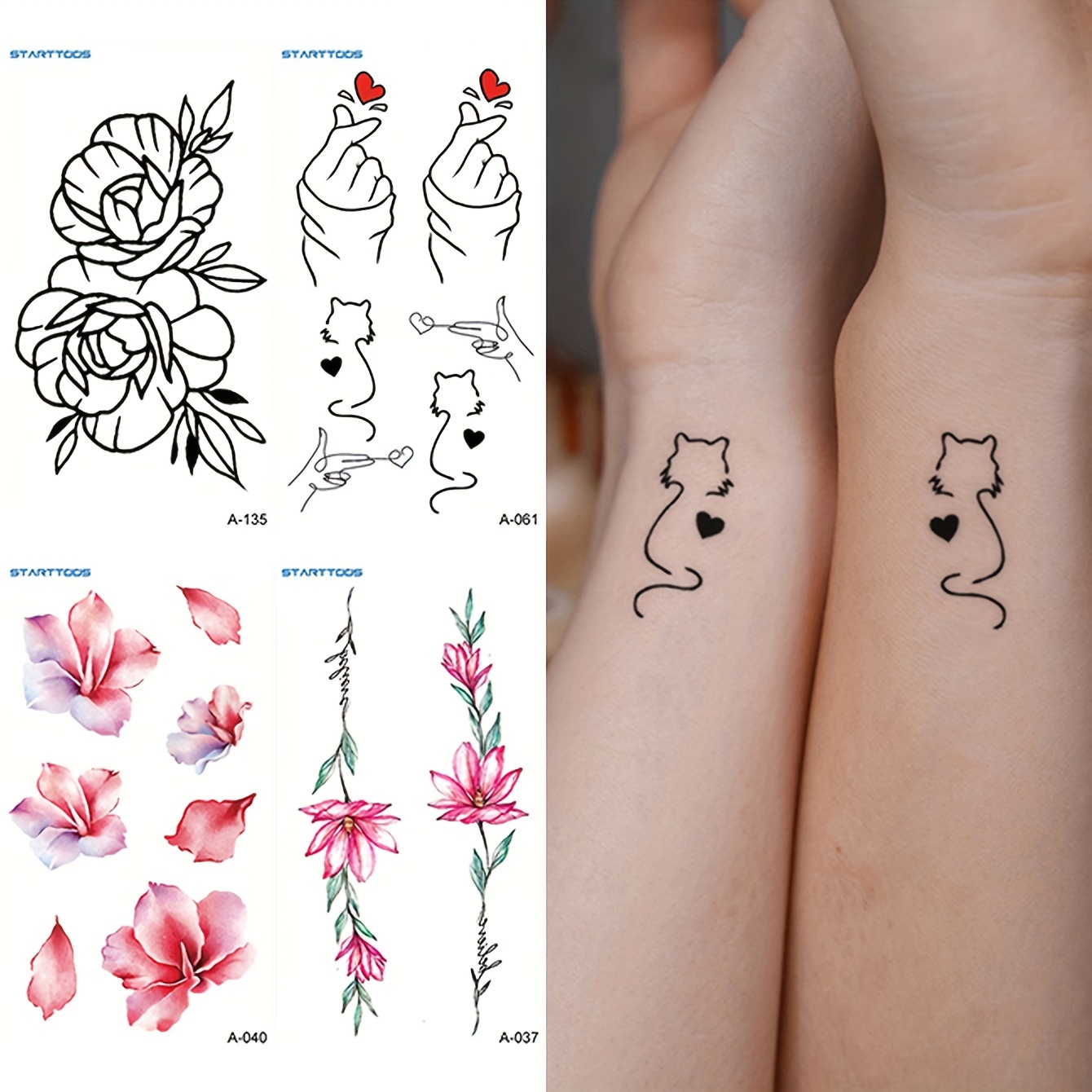 Daisy Temporary Tattoos Women Girls Small Fresh Flowers - Temu