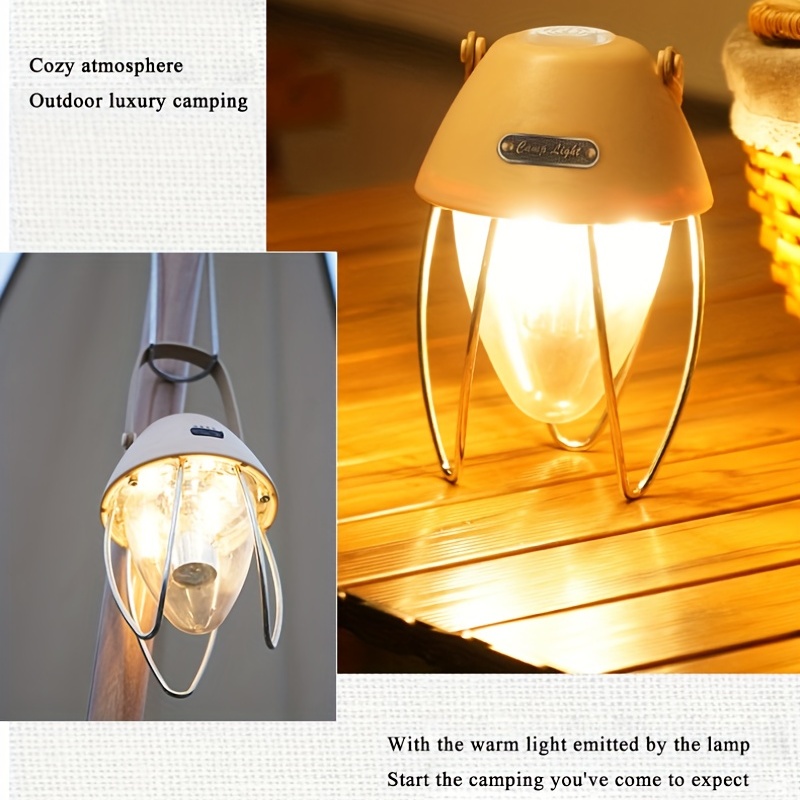 Retro Lamp Portable Camping Lantern Rechargeable Emergency Hanging