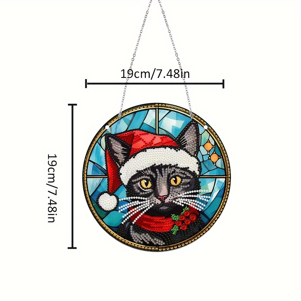 DIY Diamond Painting Hanging Ornament - Cat