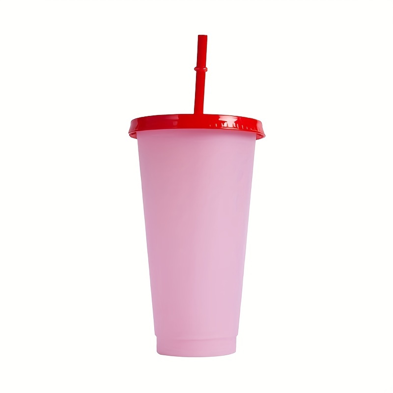 Color Changing Plastic Cup Large Capacity Straw Cup For - Temu