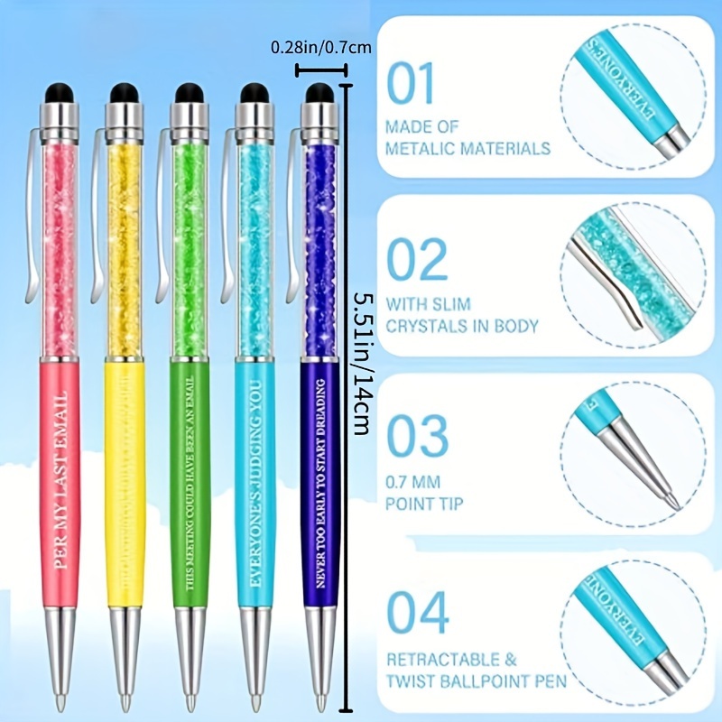 Funny Pens 5PCS Work Pens With Funny Sayings Snarky Pens Sarcastic Pens For  Work Funny Work
