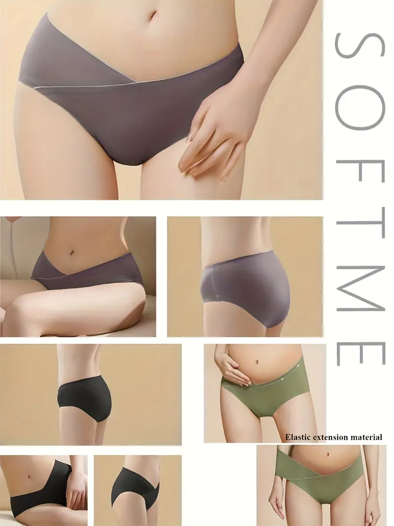Pregnant Women's Seamless Low Waist Belly Support Underwear - Temu