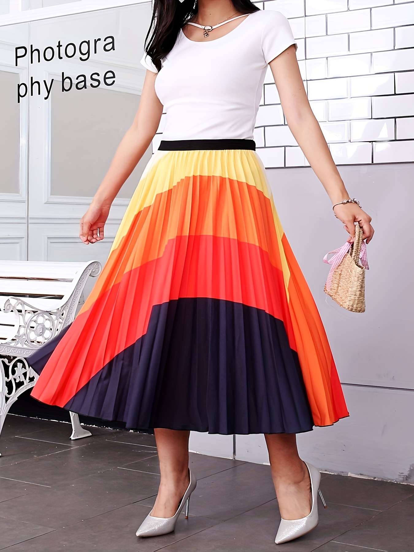 Pleated Long Skirt Loose Casual Skirt Spring Summer Women's - Temu