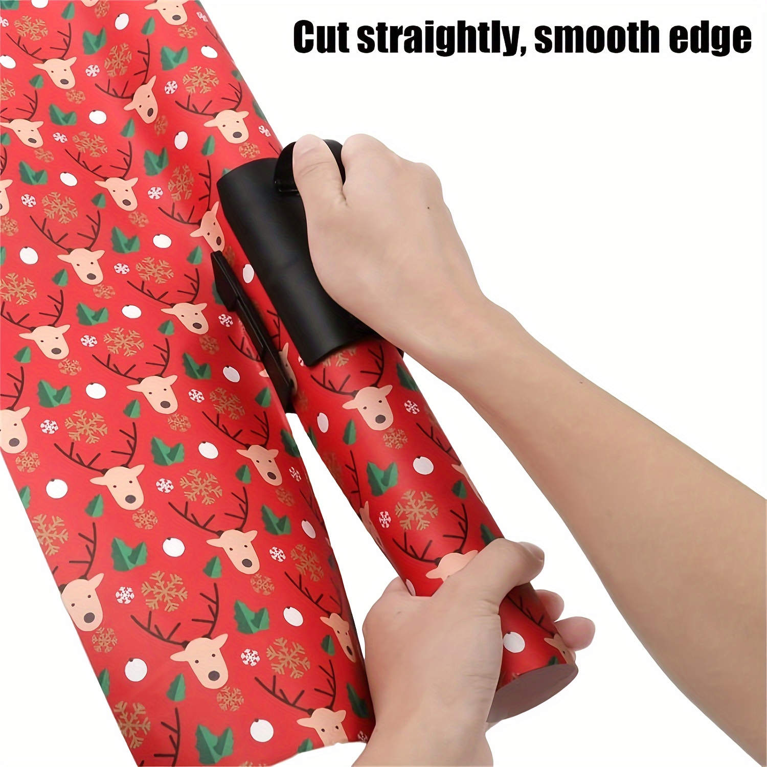 Wrapping Paper Roll Cutter 1pc Gift Wrap Cutter Wrapping Paper Cutter Tool  with Handle Push Cut Easy Sliding Birthday Gift Wrap Paper Roll Dispenser