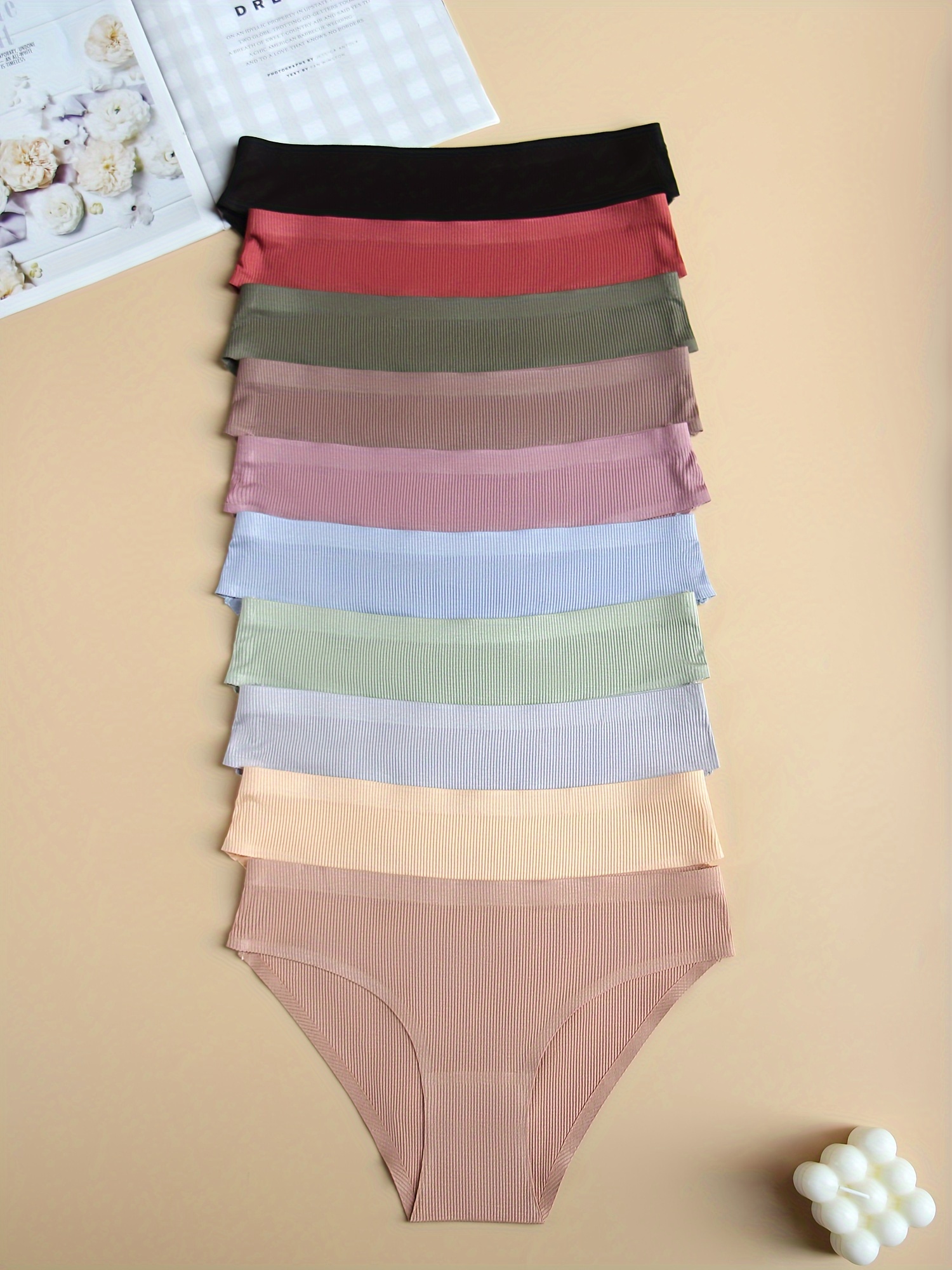 4 Pcs Simple Panties, Plain Skin Tone Seamless Low-Waist Stretchy  Breathable Intimates Panties, Women's Lingerie & Underwear