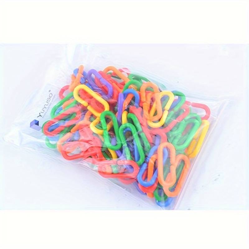 Rainbow C clips Bird Toys Parrot Plastic Chain Links Toy - Temu