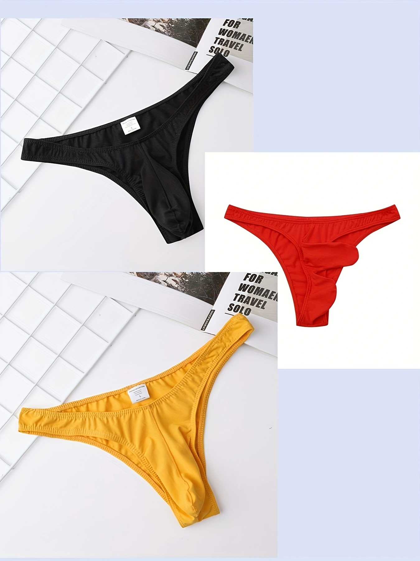 Buy Men's Sexy Breathe Low Waist Long U Bulge Pouch Elephant Trunk Thong  Erotic Underwear Briefs Funny G-String (Red, Free Size) Online at  desertcartKUWAIT