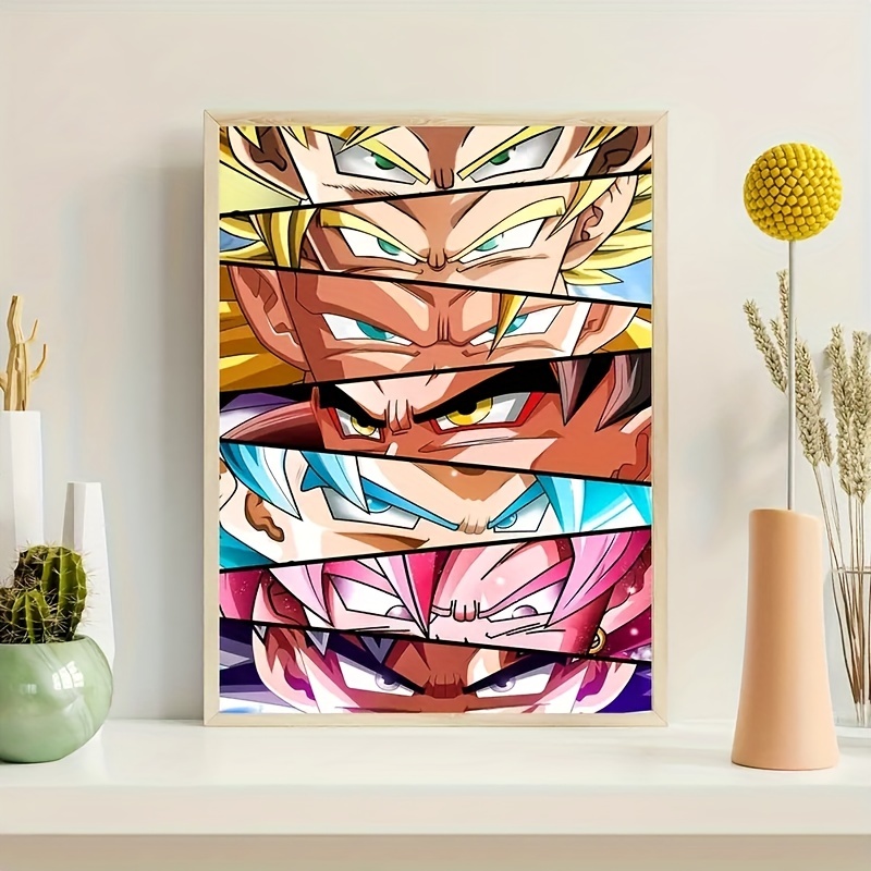 Canvas Poster Anime Art Colorful Anime Eye Oil Painting Art - Temu